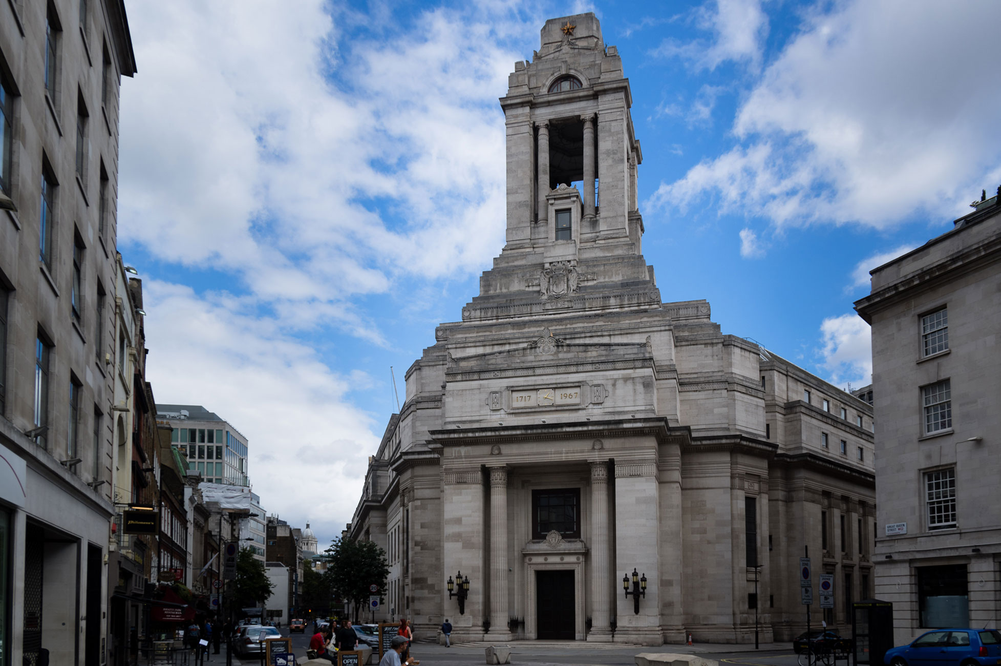 Tower and main entrance, Freemasons Hall, London WC2