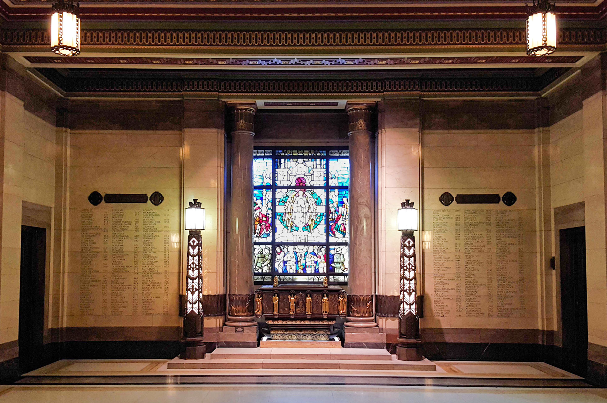 Inside Freemasons Hall,Great Queen Street, London WC2