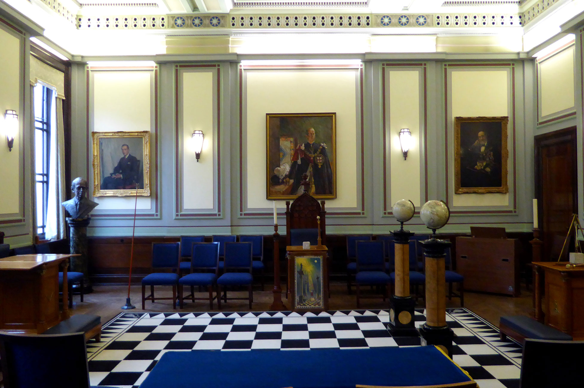 A Lodge room at Freemasons Hall, London WC2